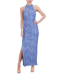 Jessica Howard - Embellished Lace Halter Gown