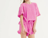 Good Girl - Girls Rib Knit Ruffle Set