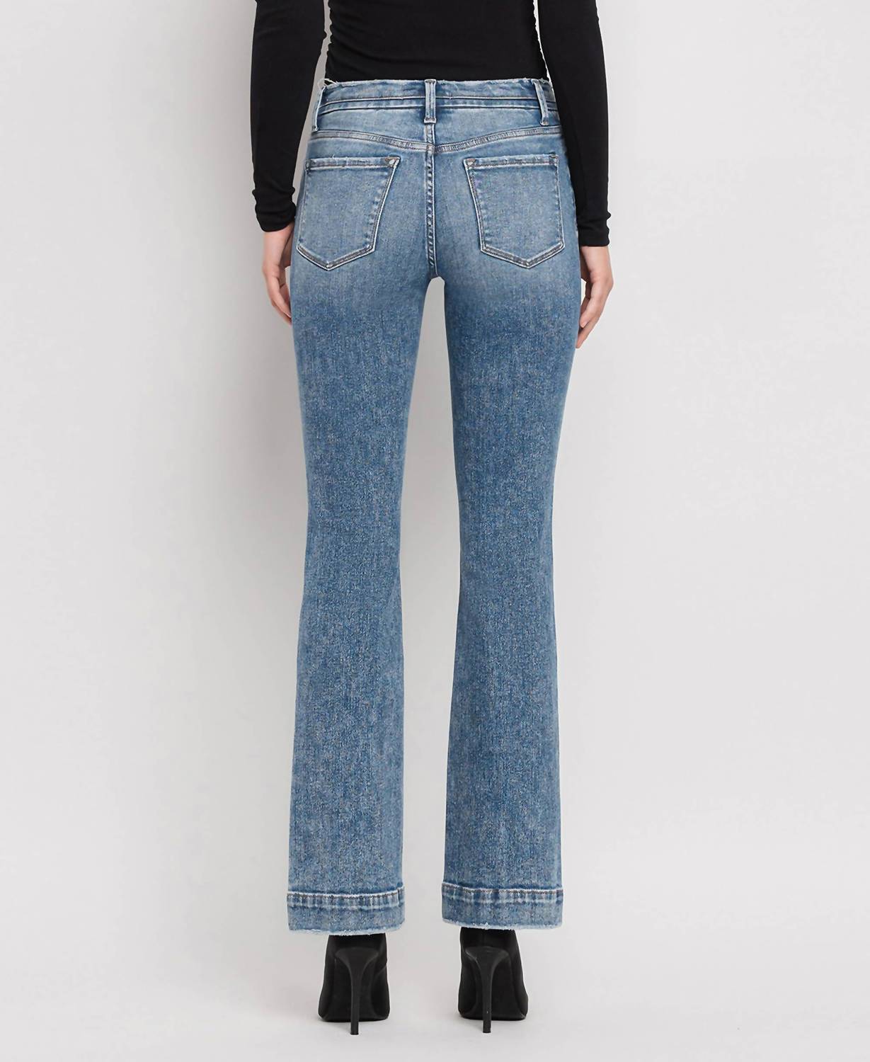 Vervet By Flying Monkey - Mid Rise Seamless Waistband Bootcut Jeans