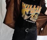 People of Leisure Willie Nelson Like a Band O' Gypsies Tee in vintage black - women's t-shirt