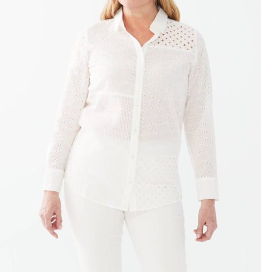 Fdj - Patchwork Long Sleeve With Eyelets Tunic