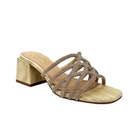 Exe Women's Carmen Block Heeled Evening Sandal in gold - women's heels - alternate view