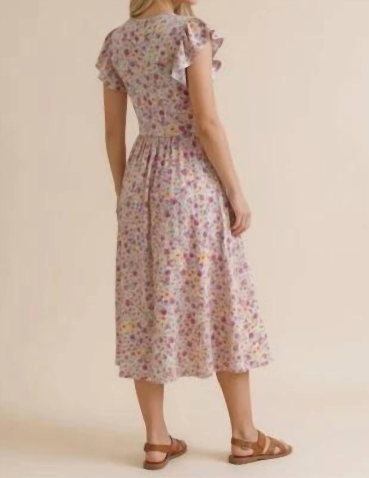 Haptics - Folded Ruffle Short Sleeve Babydoll Dress- Plus