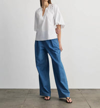 Tanya Taylor - Marine V-neck Balloon Sleeve Top