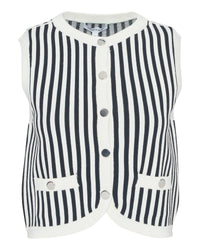 Veronica Beard Leland Sleeveless Vest in navy off white - women's jacket - view 4