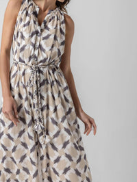 Lilla P - Split Neck Belted Maxi Dress