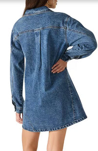 STEVE MADDEN Edith Shirt Dress in navy - women's dress - detail view