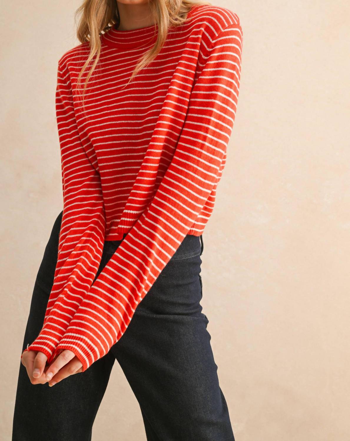 Miou Muse - Striped Sweater Top