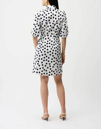 Joseph Ribkoff - Polka Dot Puff Sleeves Shirt Dress