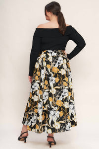 FLYING TOMATO Women's Twist On Timeless Woven Midi Dress in black - women's dress - detail view