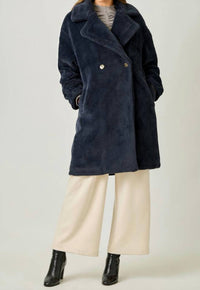 Mystree - Double Breasted Faux Fur Coat