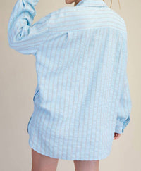 Easel - Long Sleeve Button Down Seersucker Shirt
