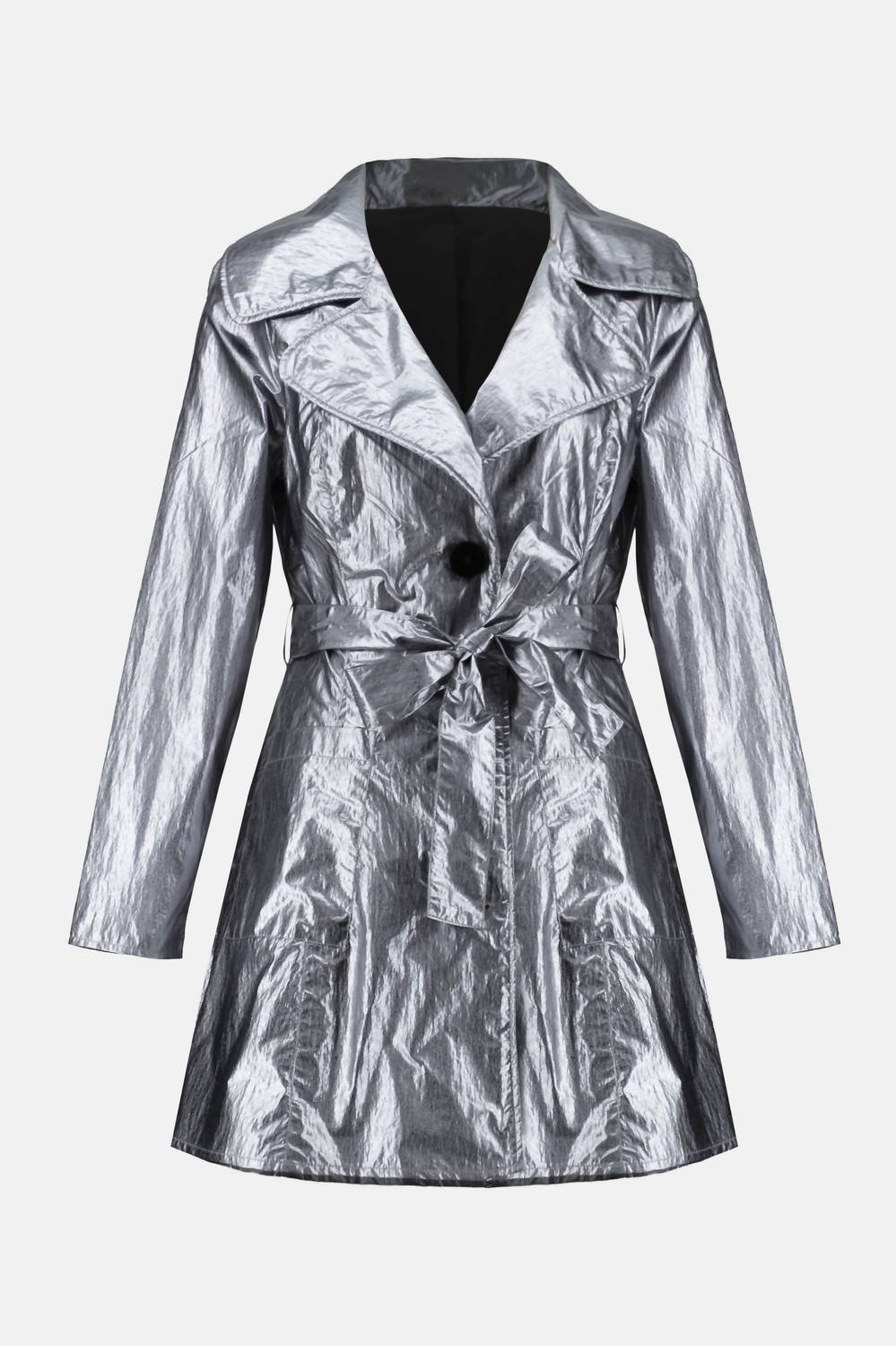 Joseph Ribkoff Metallic Double-breasted Jacket in silver - women's jacket - view 6