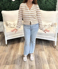 Elan - V-neck Striped Cardigan