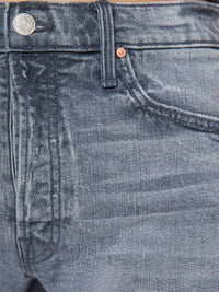 Mother Skipper Short N Long Fray Denim Shorts in let s ride - women's shorts - detail view