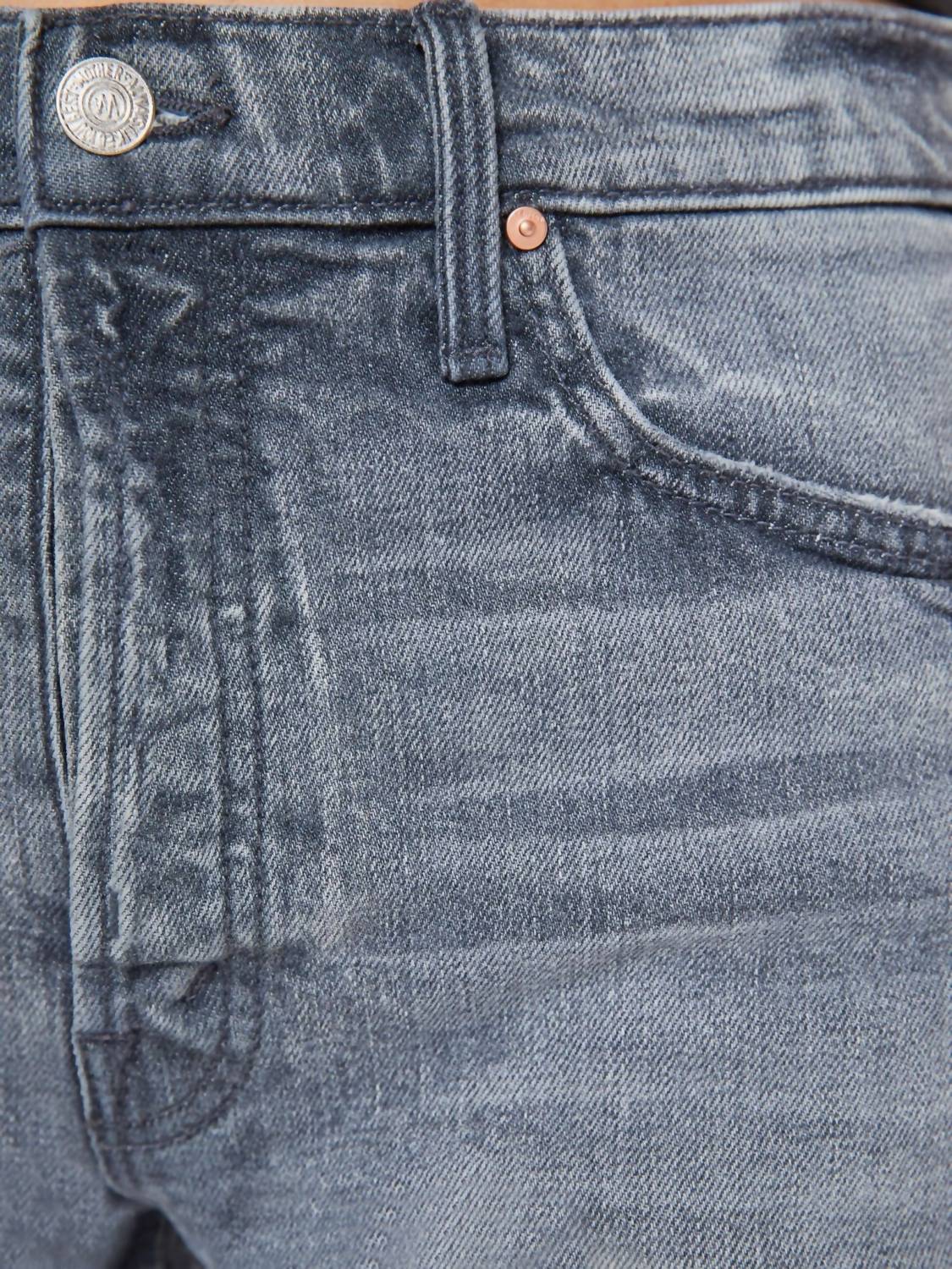 Mother Skipper Short N Long Fray Denim Shorts in let s ride - women's shorts - detail view