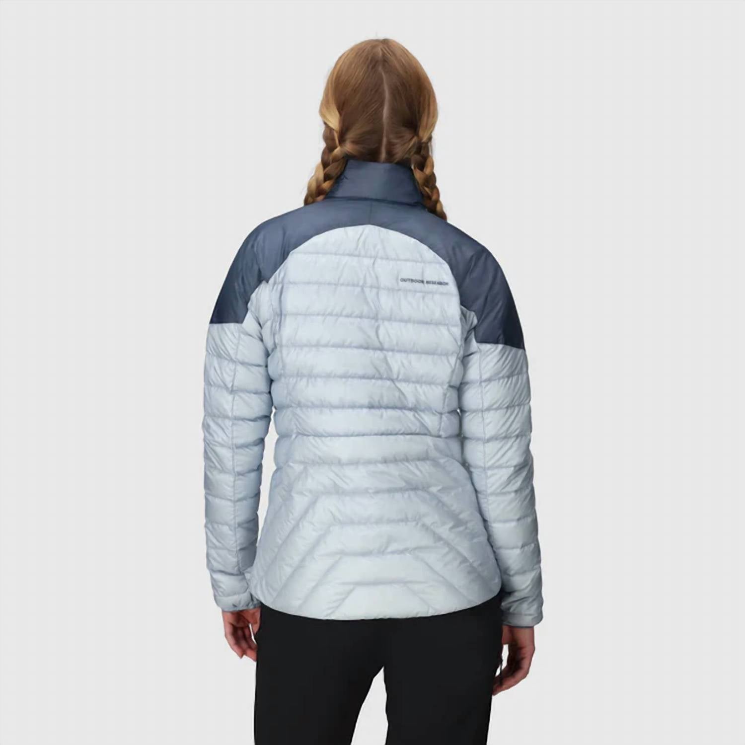 OUTDOOR RESEARCH Helium Down Jacket in deep fjord - women's jacket - alternate view