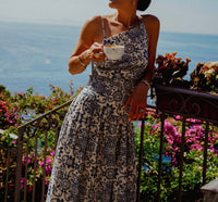 Dress Forum - Summer Capri Drop Waist Ruched Maxi Dress