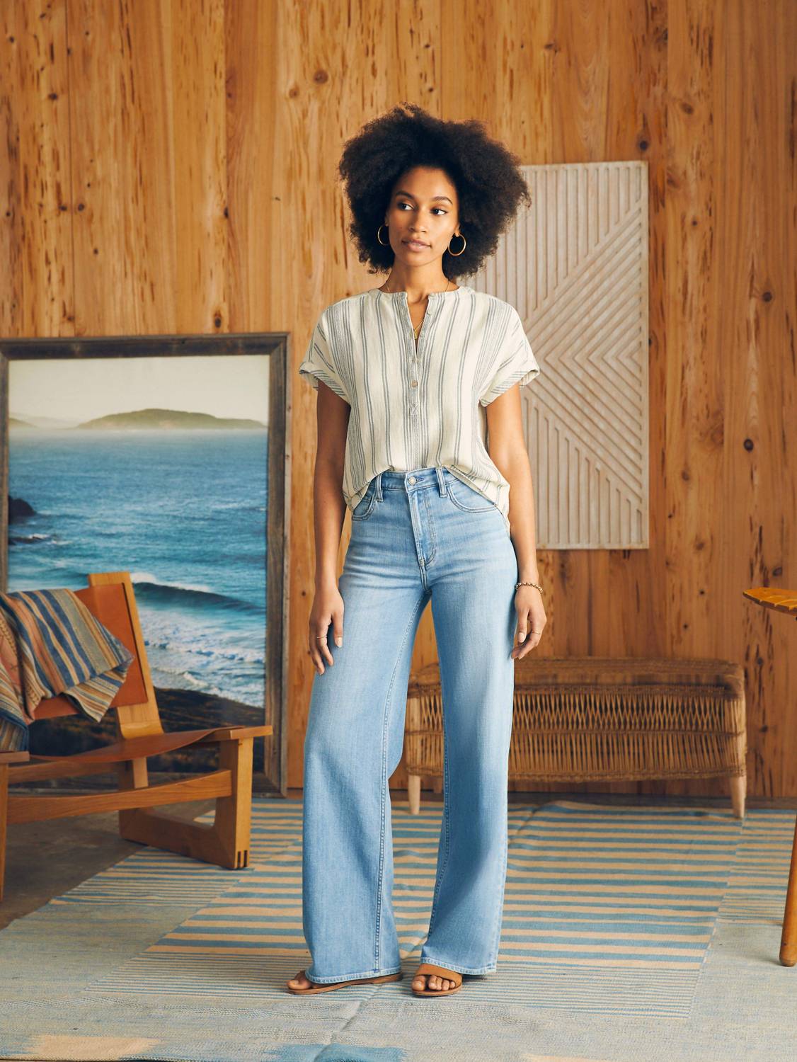 Faherty - Dream Cotton Gauze Desmond Top