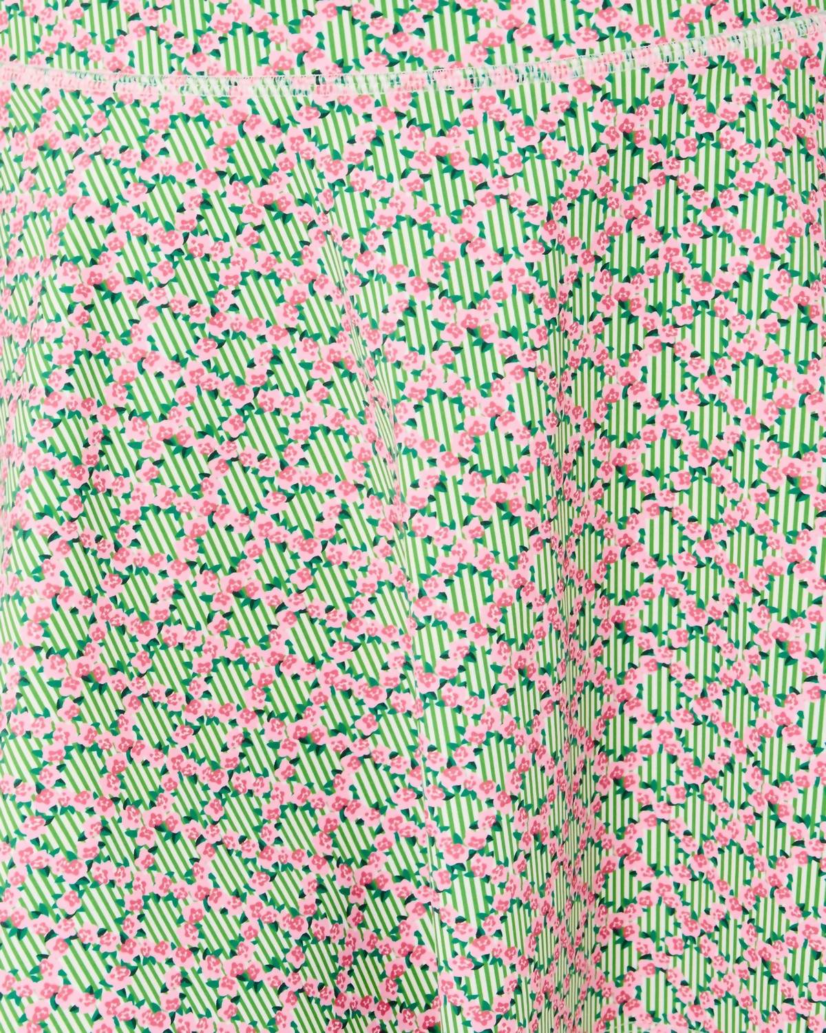 ADDISON BAY Smooth Sport Circle Skort in bubblegum floral trellis - women's shorts - alternate view