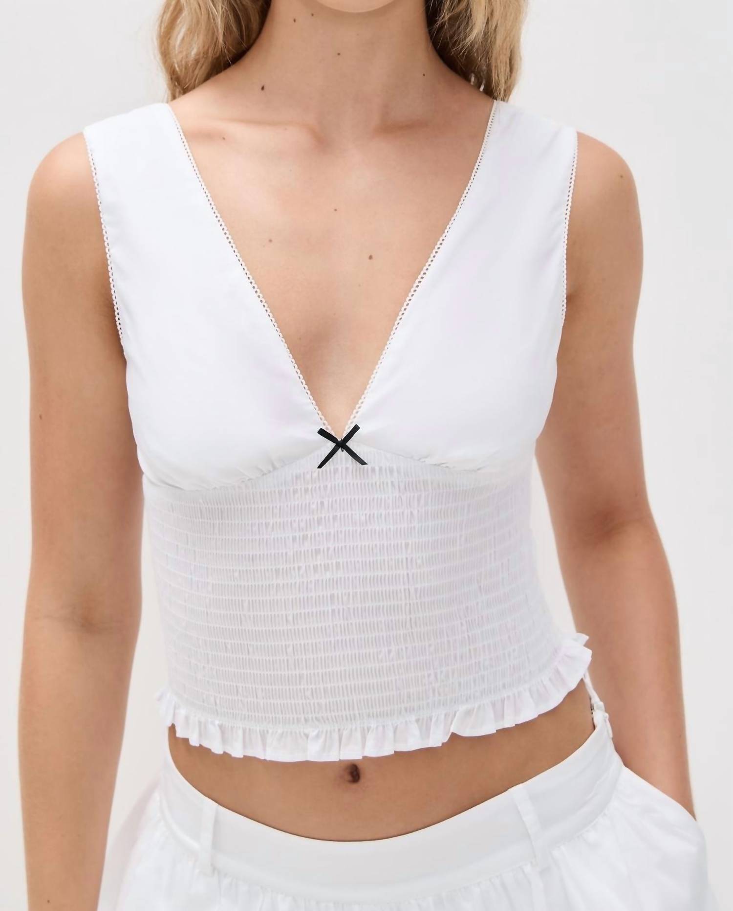 NIA Bleu Top in white - women's shirt