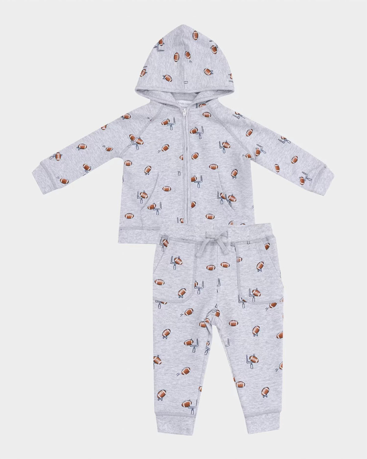 Angel Dear - Kid's Football Field Goal Zip Hoodie And Jogger