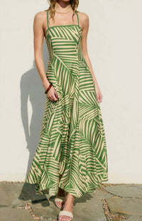 DRESS FORUM Mango Grove Handkerchief Hem Dress in sage cream - women's dress