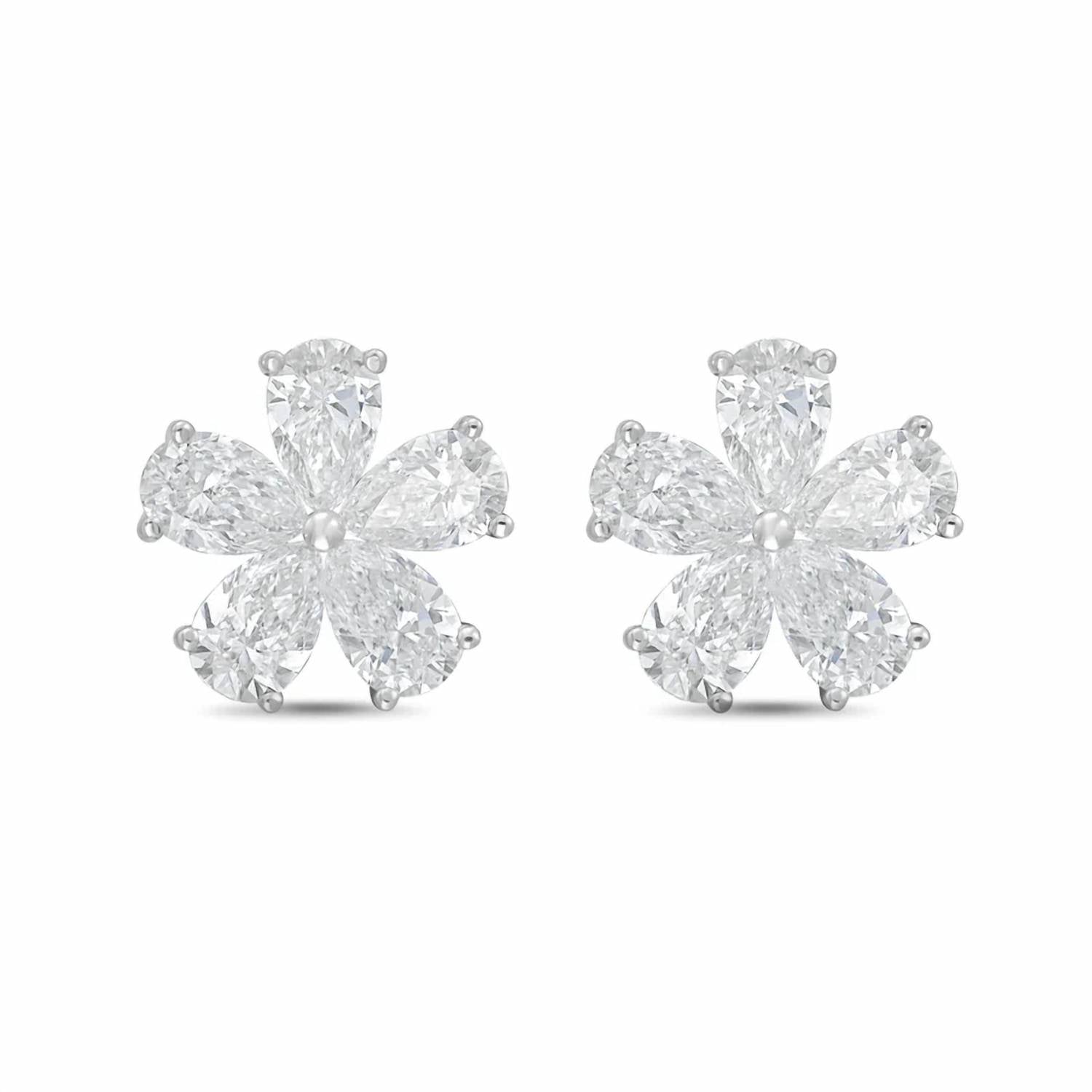Diana M Jewels - Women's Pear Lab-Grown Diamond Stud Earrings (2.00 Ct TCW) - Classic