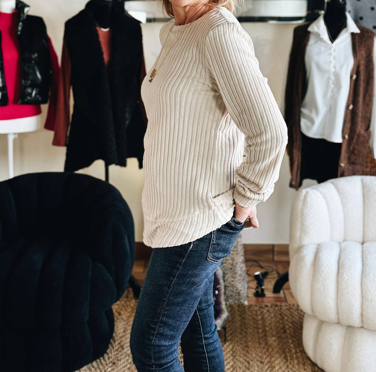 Little Daisy Closet - The Quiet Ease Ribbed Top