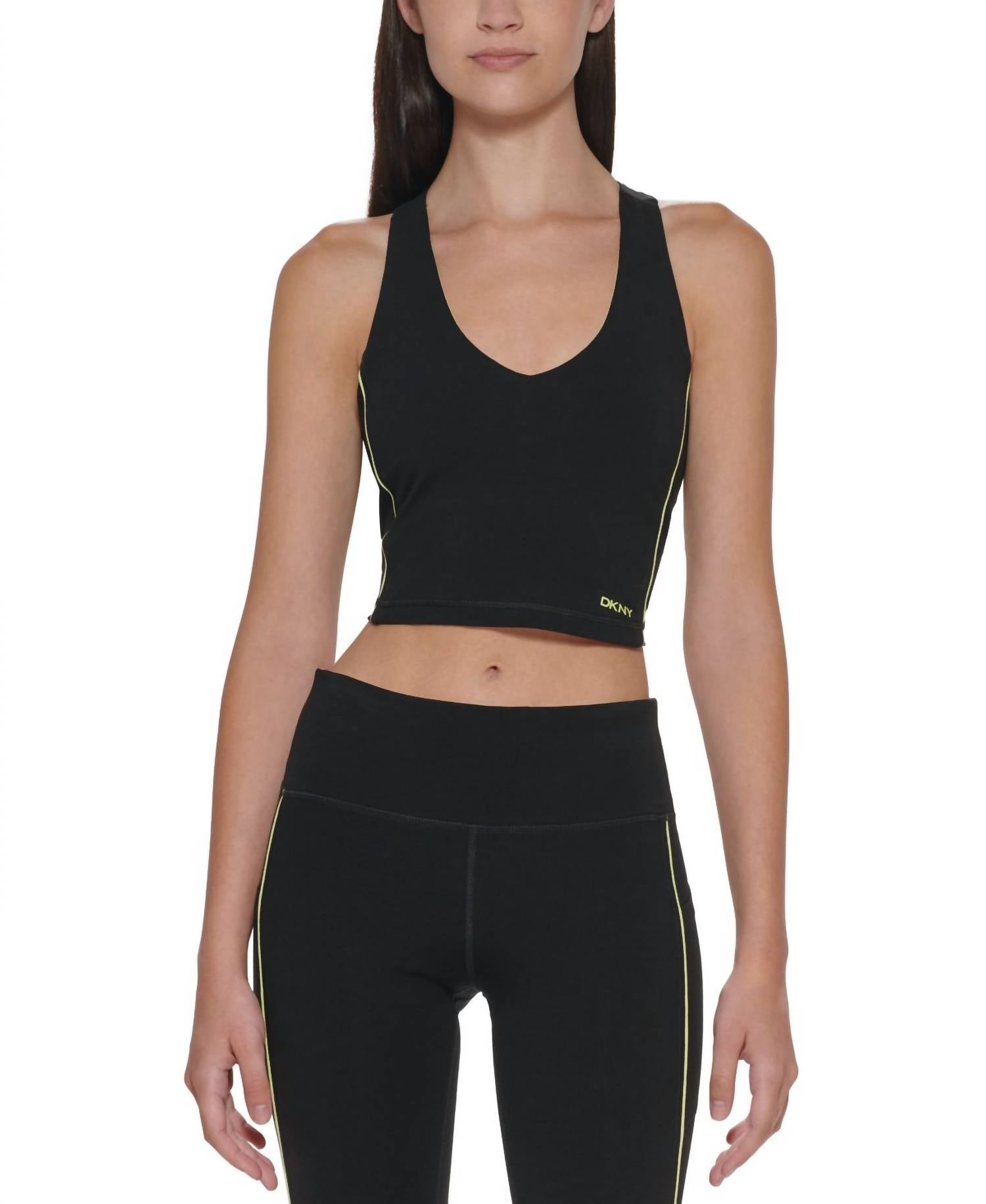 Dkny - Contrast-Trim Cropped Tank Top