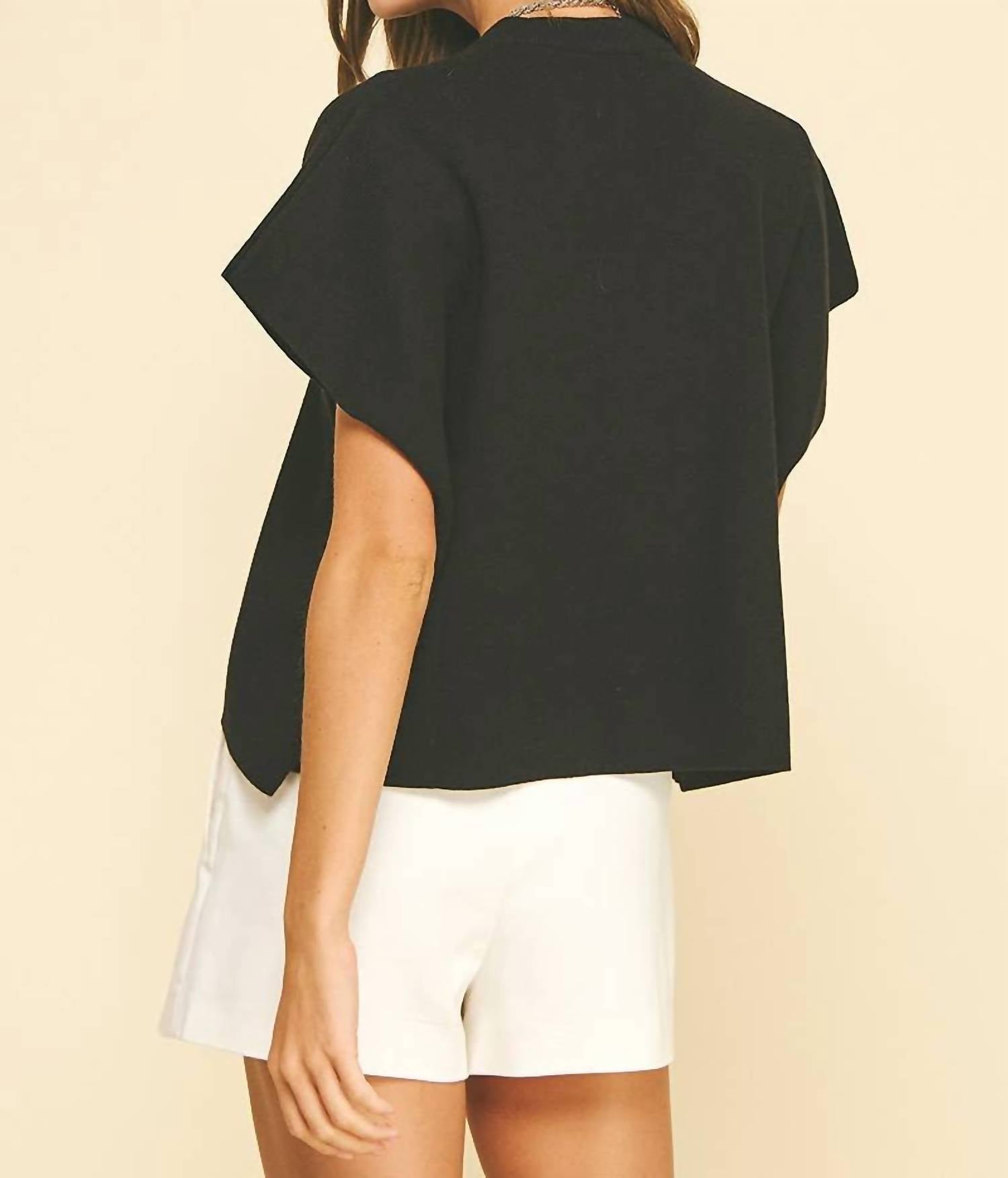 Pinch - Button Down Cap Sleeve Sweater
