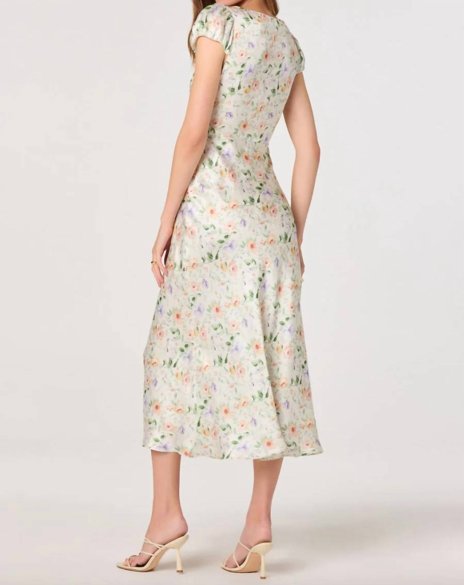Astr - Makaela Puff Sleeve Midi Dress