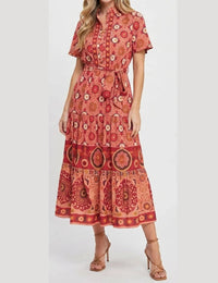 London Times - Women's Floral Print Aline Maxi Dress