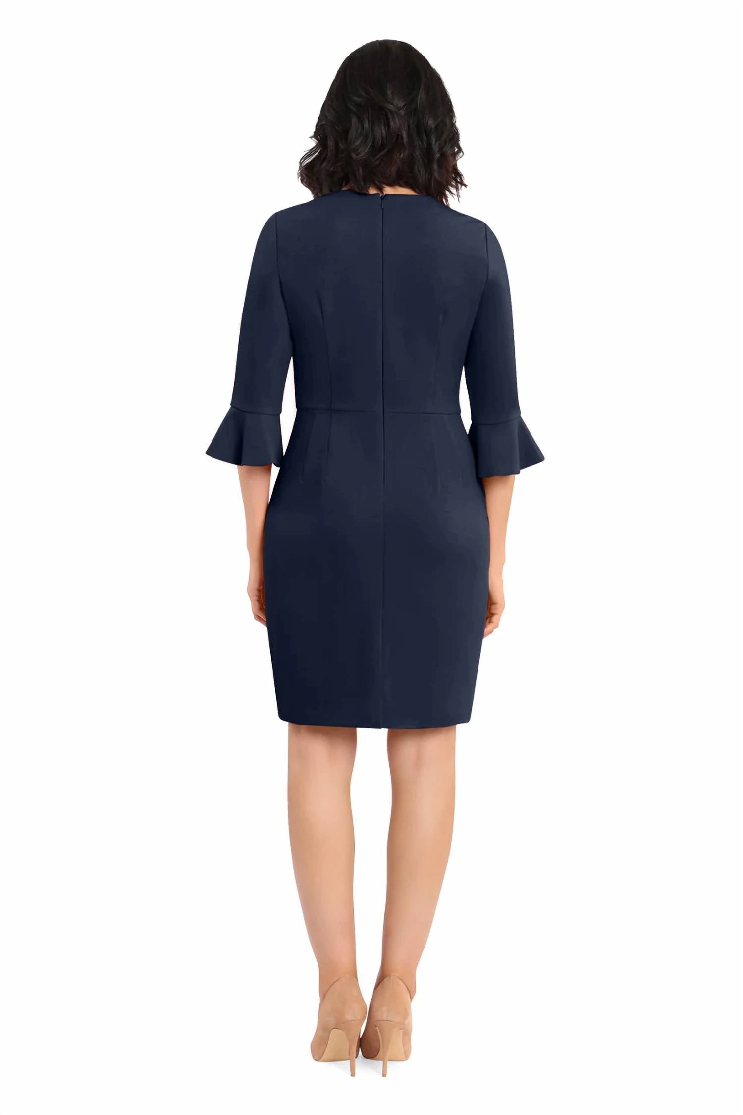 Donna Morgan - 3/4 Bell Sleeve Sheath Dress