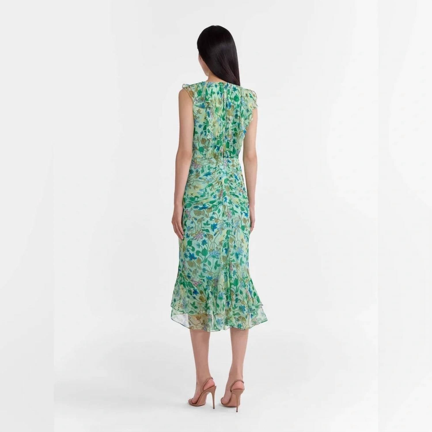 Saloni - Aisha Ruffle Midi Dress