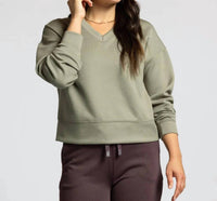Thread & Supply - V-neck Top And Elastic Waistband Pants Set