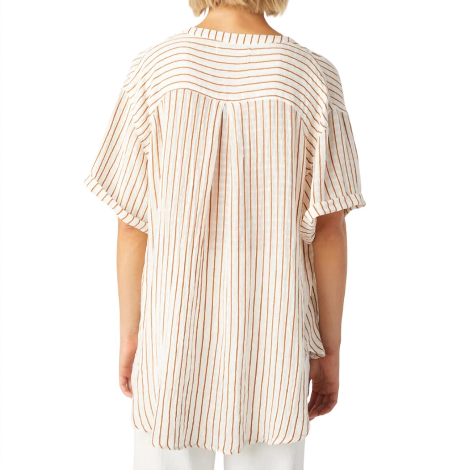 AMO Women's Antoinette Shirt in sepia natural - women's blouse - detail view