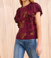 Ulla Johnson - Lena Silk Flutter Sleeve Blouse