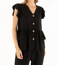 Isle By Melis Kozan - Melton V-neck Top