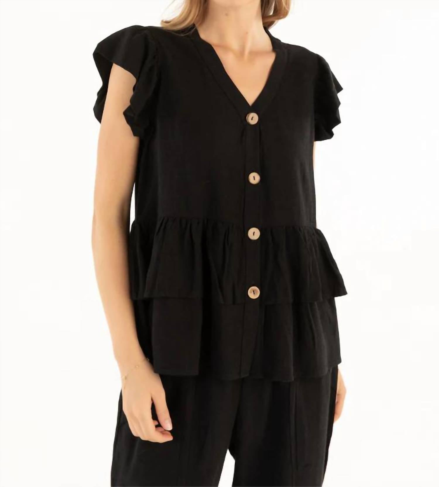 Isle By Melis Kozan - Melton V-neck Top