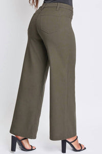 YMI Hyperstretch High Rise Wide Leg Pants in olive - women's pants - alternate view