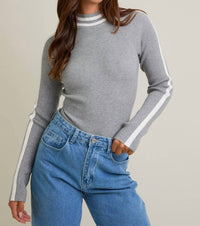 Le Lis - Mock Neck Long Sleeve Ribbed Bodysuit