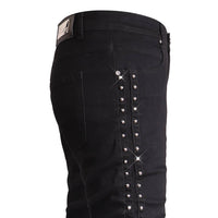 Barocco - Men's Denim Jeans With Studded Sides