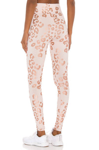 SPIRITUAL GANGSTER Essential High Waist Legging in rose gold lux cheetah print - women's pants - alternate view