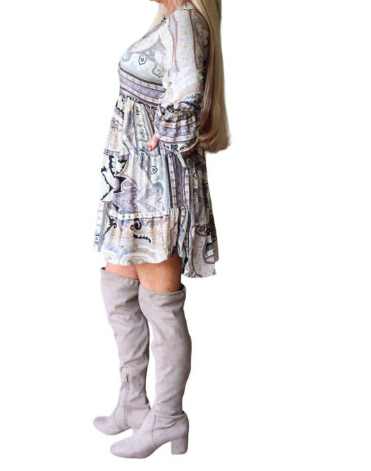 Paani - Boho Short Baby Doll Paisley Dress