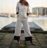 HENRIETTE STEFFENSEN Collared Neck Blouse in kit chocolate - women's blouse - alternate view