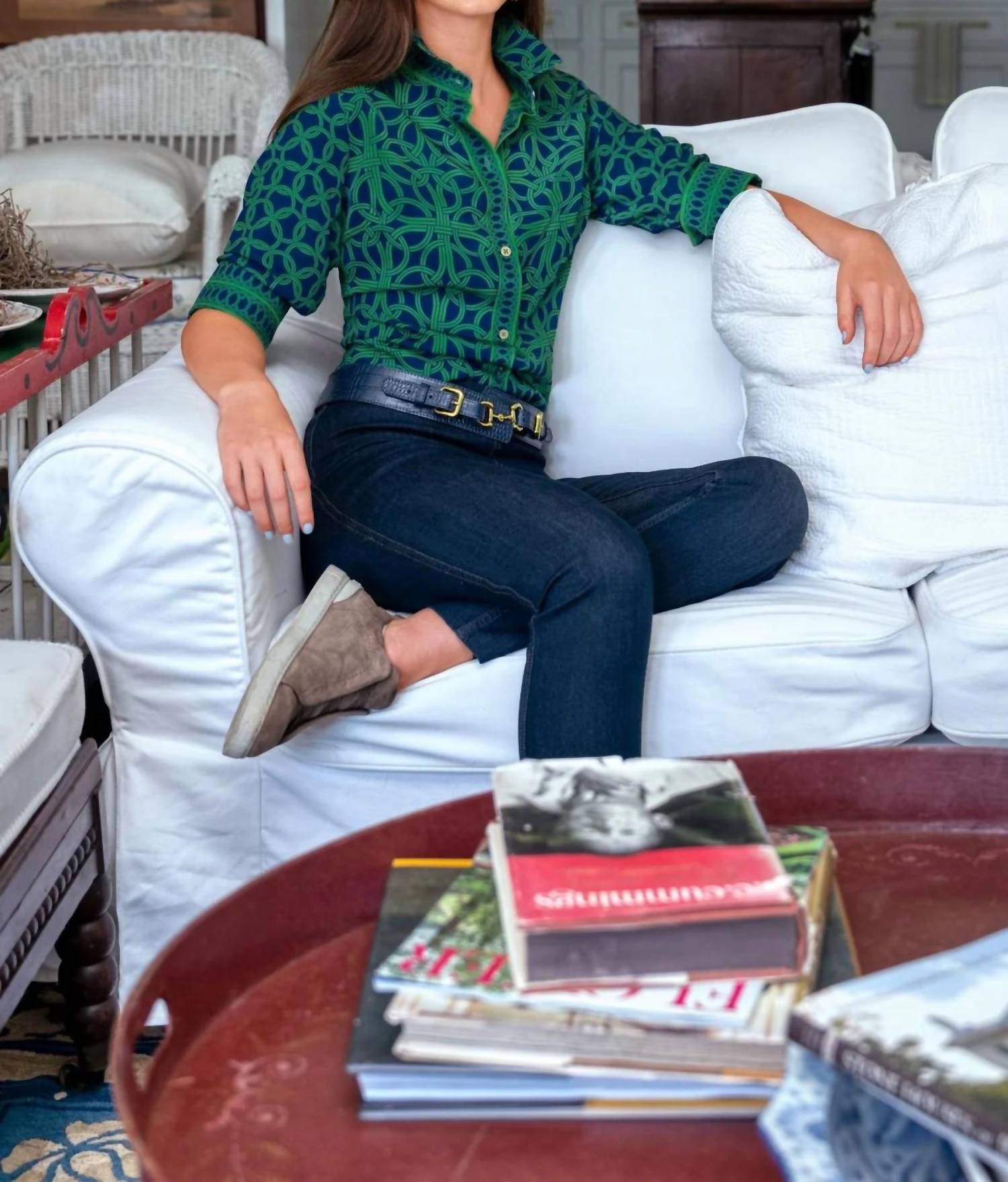 GRETCHEN SCOTT Boyfriend CDC Shirt in navy kelly - women's shirt - view 5