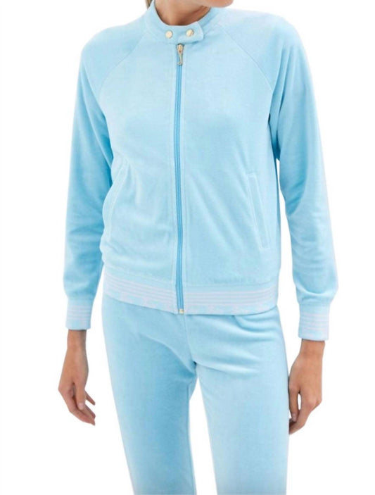 Women's Doo Wop Snap Collar Velour Track Jacket