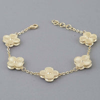 3Am By H&D Accessories - Women's Modern Cubic Zirconia Clover Charms Bracelet