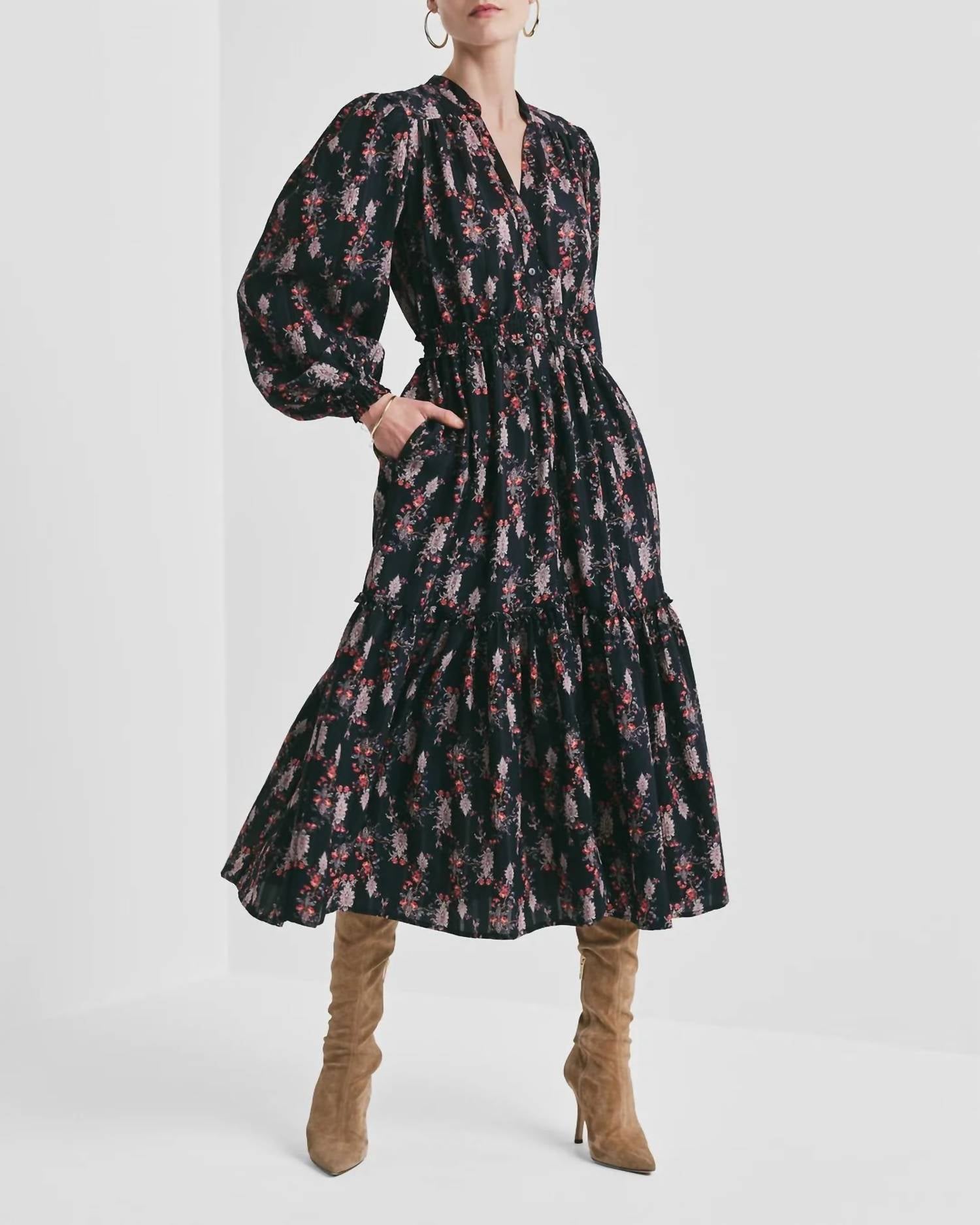 byTiMo Bohemian Belt Dress in midnight paisley - women's dress